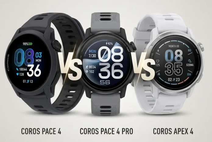Coros Pace 4 Pro VS Pace 4 VS Apex 4